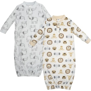 image:imageHudson Baby Unisex Baby Fleece Gowns 2PackHappy Little One Safari