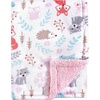 image:imageHudson Baby Unisex Baby Plush Mink and Sherpa Blanket Floral One SizeGirl Woodland