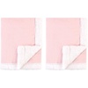 image:imageHudson Baby Unisex Baby Plush Mink and Sherpa Blanket Floral One SizeLight Pink White