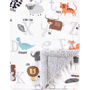 image:imageHudson Baby Unisex Baby Plush Mink and Sherpa Blanket Floral One SizeAlphabet Animals