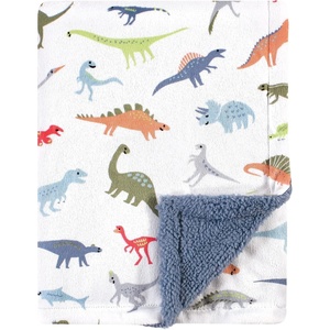 image:imageHudson Baby Unisex Baby Plush Mink and Sherpa Blanket Floral One SizeDinosaurs
