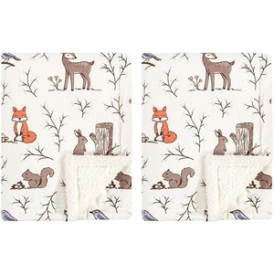 image:imageHudson Baby Unisex Baby Plush Mink and Sherpa Blanket Floral One SizeEnchanted Forest