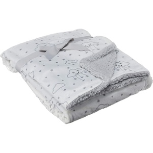 image:imageHudson Baby Unisex Baby Plush Mink and Sherpa Blanket Floral One SizeGray Clouds