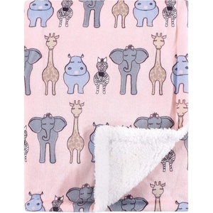 image:imageHudson Baby Unisex Baby Plush Mink and Sherpa Blanket Floral One SizePink Safari