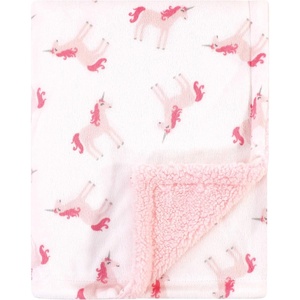 image:imageHudson Baby Unisex Baby Plush Mink and Sherpa Blanket Floral One SizeUnicorn