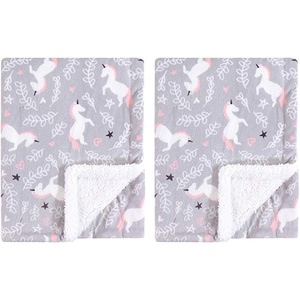 image:imageHudson Baby Unisex Baby Plush Mink and Sherpa Blanket Floral One SizeWhimsical Unicorn