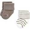 image:imageHudson Baby Unisex Baby Cotton Rich Newborn and Terry SocksBeige Stripe 12 Pack