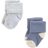 image:imageHudson Baby Unisex Baby Cotton Rich Newborn and Terry SocksBlue Brown Stripes