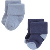 image:imageHudson Baby Unisex Baby Cotton Rich Newborn and Terry SocksBlue Brown Stripes
