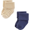 image:imageHudson Baby Unisex Baby Cotton Rich Newborn and Terry SocksBlue Brown Stripes