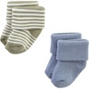 image:imageHudson Baby Unisex Baby Cotton Rich Newborn and Terry SocksBlue Sage Stripe