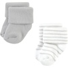 image:imageHudson Baby Unisex Baby Cotton Rich Newborn and Terry SocksGray Stripe 12 Pack