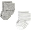 image:imageHudson Baby Unisex Baby Cotton Rich Newborn and Terry SocksGray Stripe 12 Pack