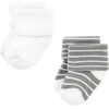image:imageHudson Baby Unisex Baby Cotton Rich Newborn and Terry SocksGray Stripe 12 Pack