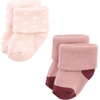 image:imageHudson Baby Unisex Baby Cotton Rich Newborn and Terry SocksMauve Sage Dot