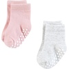 image:imageHudson Baby Unisex Baby Cotton Rich Newborn and Terry SocksPink Gray Basic