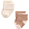 image:imageHudson Baby Unisex Baby Cotton Rich Newborn and Terry SocksPink Tan Stripe