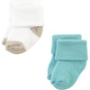 image:imageHudson Baby Unisex Baby Cotton Rich Newborn and Terry SocksTeal Brown Stripe