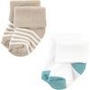 image:imageHudson Baby Unisex Baby Cotton Rich Newborn and Terry SocksTeal Brown Stripe