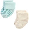 image:imageHudson Baby Unisex Baby Cotton Rich Newborn and Terry SocksTeal Brown Stripe
