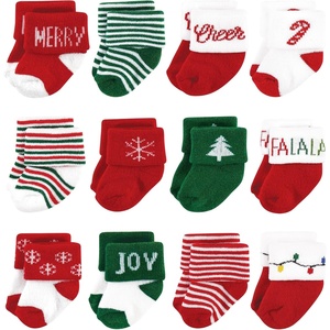 image:imageHudson Baby Unisex Baby Cotton Rich Newborn and Terry Socks12 Days of Christmas Falala