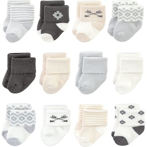 image:imageHudson Baby Unisex Baby Cotton Rich Newborn and Terry SocksAztec 12pack