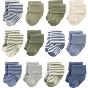 image:imageHudson Baby Unisex Baby Cotton Rich Newborn and Terry SocksBlue Sage Stripe