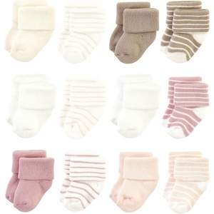 image:imageHudson Baby Unisex Baby Cotton Rich Newborn and Terry SocksBlush Stripe