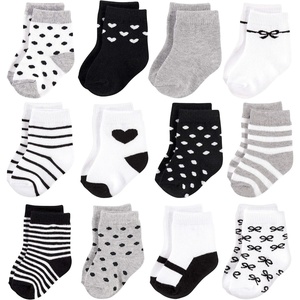 image:imageHudson Baby Unisex Baby Cotton Rich Newborn and Terry SocksGirls Gray Black