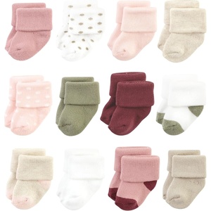 image:imageHudson Baby Unisex Baby Cotton Rich Newborn and Terry SocksMauve Sage Dot