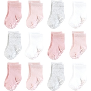 image:imageHudson Baby Unisex Baby Cotton Rich Newborn and Terry SocksPink Gray Basic
