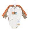 image:imageHudson Baby Baby Girls Cotton Longsleeve Bodysuits 3packLeopard Pumpkin