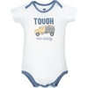image:imageHudson Baby Infant Boys Cotton Bodysuits 5Pack Blue Construction Trucks 1218 Months
