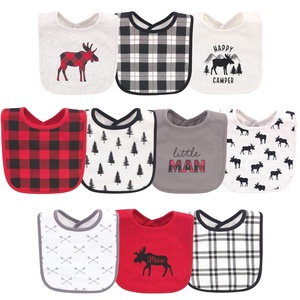 image:imageHudson Baby Unisex Baby Cotton Bibs Princess One SizeBuffalo Plaid Moose