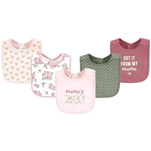 image:imageHudson Baby Unisex Baby Cotton Bibs Princess One SizeMama Mauve Sage Rose