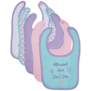 image:imageHudson Baby Unisex Baby Cotton Bibs Princess One SizeMermaid
