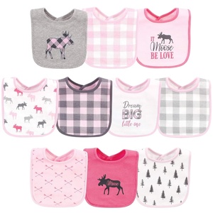 image:imageHudson Baby Unisex Baby Cotton Bibs Princess One SizePink Plaid Moose