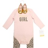 image:imageHudson Baby Unisex Baby Cotton Bodysuit Pant and Shoe SetLeopard Hearts Girl