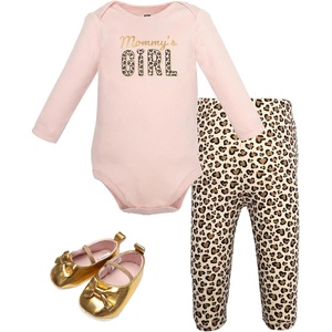 image:imageHudson Baby Unisex Baby Cotton Bodysuit Pant and Shoe SetLeopard Hearts Girl